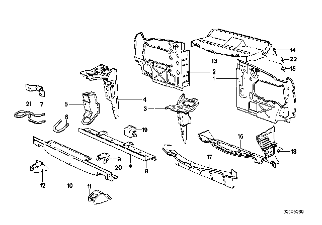 1986 BMW 528e Cross Member Front Diagram for 41111889460