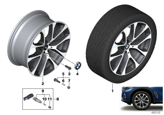 2019 BMW X5 BMW LA Wheel, V-Spoke Diagram 3