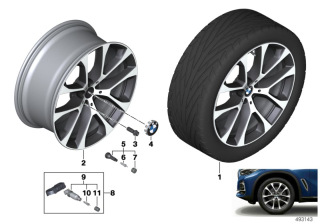 2020 BMW X5 Light Alloy Rim Ferricgrey Diagram for 36116883757