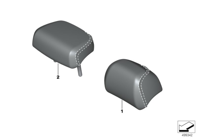 2020 BMW X6 HEAD RESTRAINT, OUTER, LEATH Diagram for 52207997273