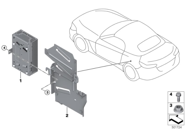 2019 BMW Z4 HOLDER AMPLIFIER Diagram for 65156847562