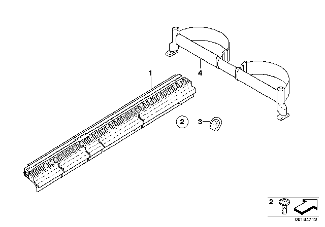 2009 BMW X6 Retrofit Lashing Rail System Diagram