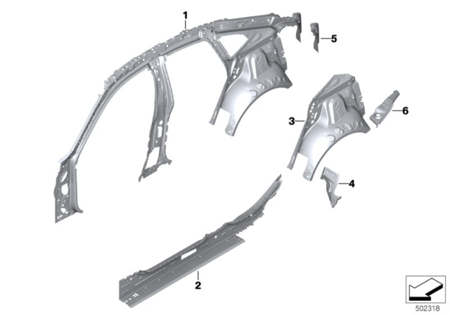 2020 BMW M235i xDrive Gran Coupe Side Frame Diagram 2