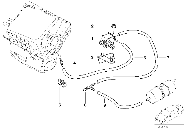 2002 BMW X5 Bracket For Electric Changeover Valve Diagram for 13717514519