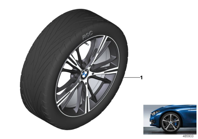 2016 BMW 328i BMW LA Wheel, Star Spoke Diagram
