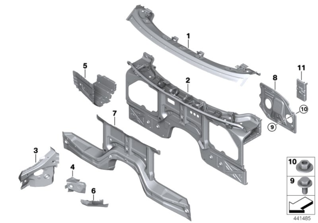 2010 BMW X6 Splash Wall Parts Diagram