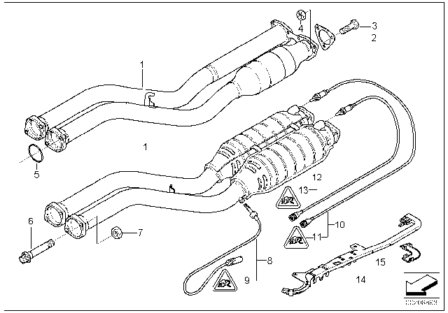 2002 BMW M3 Exhaust System, Front Diagram for 18107832909