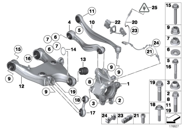 2010 BMW 750Li Wheel Carrier, Rear Left Diagram for 33326796497