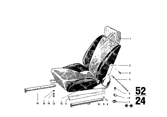 1974 BMW 2002 Recaro Sports Seat Diagram 1