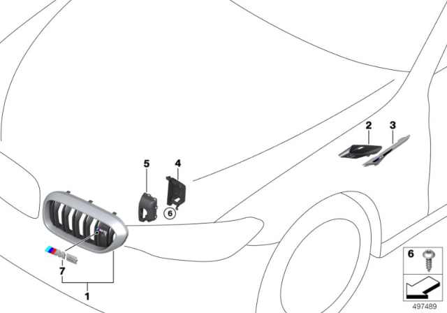 2020 BMW M5 Grille, Front, Left Diagram for 51138076043