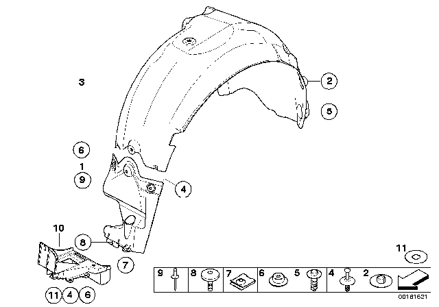 2004 BMW Z4 Wheel Arch Trim Diagram 2