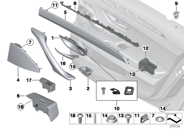 2014 BMW M5 Mounting Parts, Door Trim Panel Diagram 2