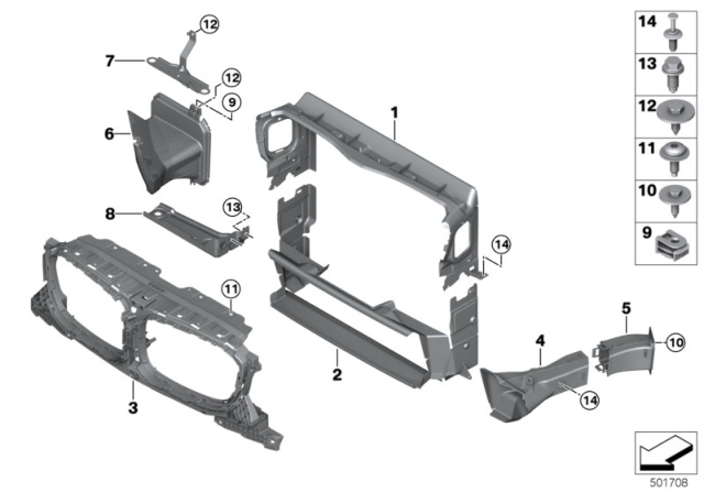2020 BMW X4 M AIR DUCT, TOP Diagram for 51748070476