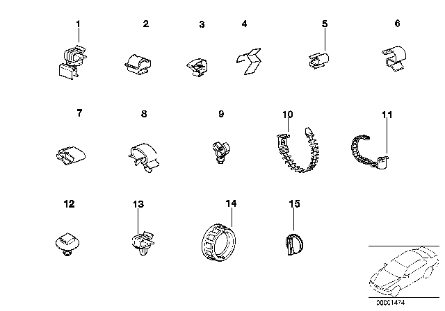 1992 BMW 325is Cable Holder Diagram 1