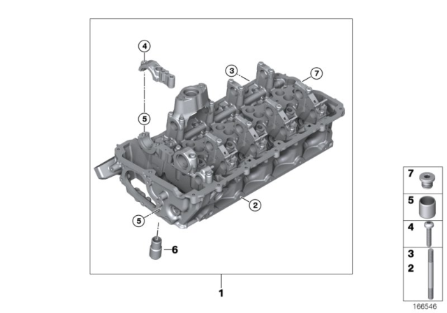 2010 BMW X6 Cylinder Head & Attached Parts Diagram 1