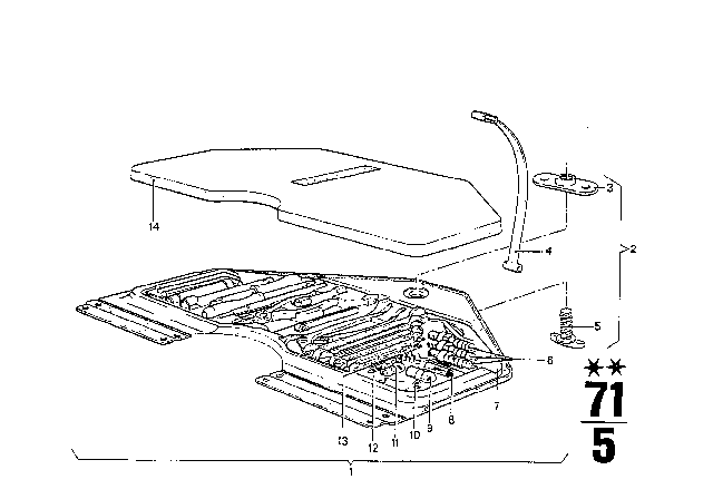 1973 BMW 3.0S Bulb Diagram for 07119978227