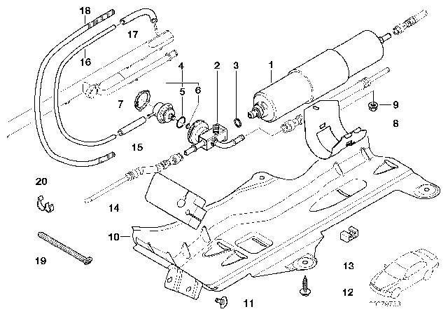 2004 BMW M3 Fuel Filter Cover Diagram for 13328230397