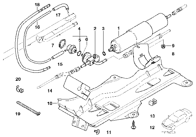 2004 BMW M3 Fuel Filter Diagram for 13327831089