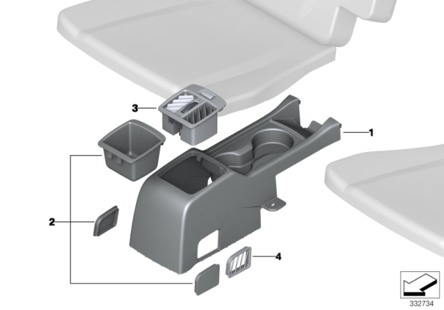 2018 BMW X5 CENTER CONSOLE Diagram for 52307354118