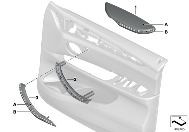 2019 BMW X6 Individual Door Trim Mounting Parts Diagram