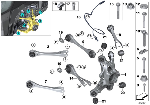 2016 BMW i8 Rear Axle With Suspension Diagram