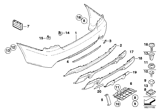 2012 BMW 328i M Trim Panel, Rear Diagram