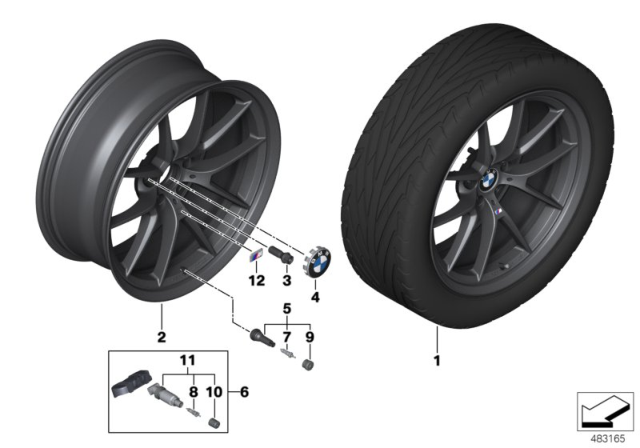 2016 BMW M4 Label "Tire Pressure" Diagram for 71246781271