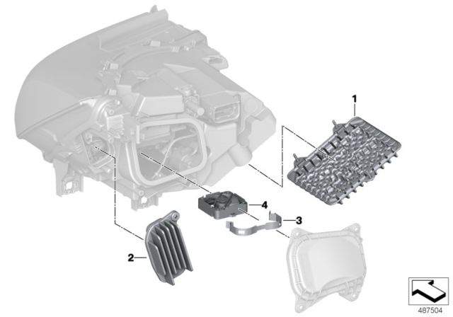 2018 BMW i3s Electronic Components, Headlight Diagram