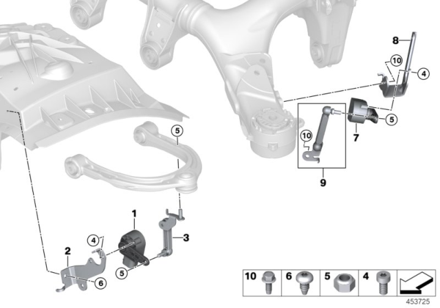 2020 BMW M8 Headlight Vertical Aim Control Sensor Diagram