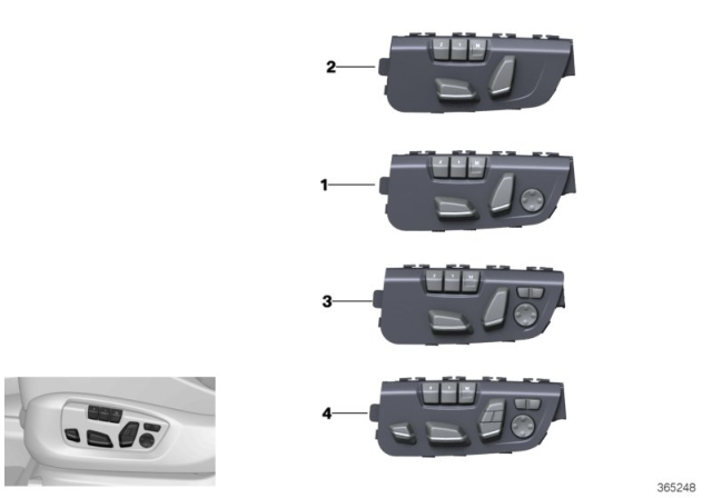 2011 BMW X3 Seat Adjustment Switch Diagram 1