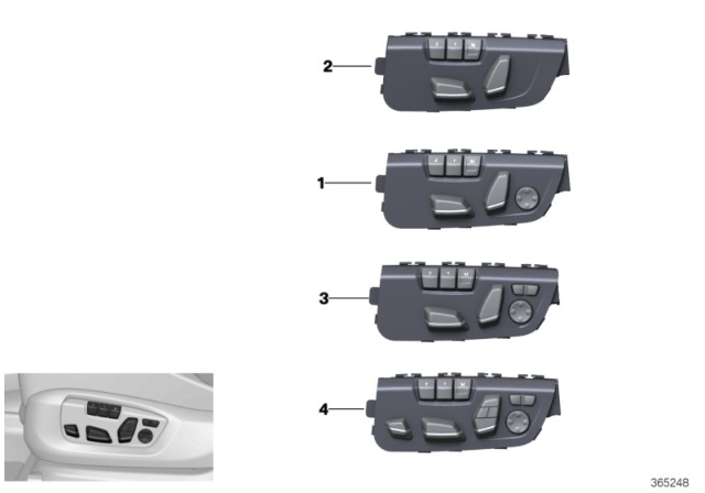 2018 BMW X4 Seat Adjustment Switch Diagram 1