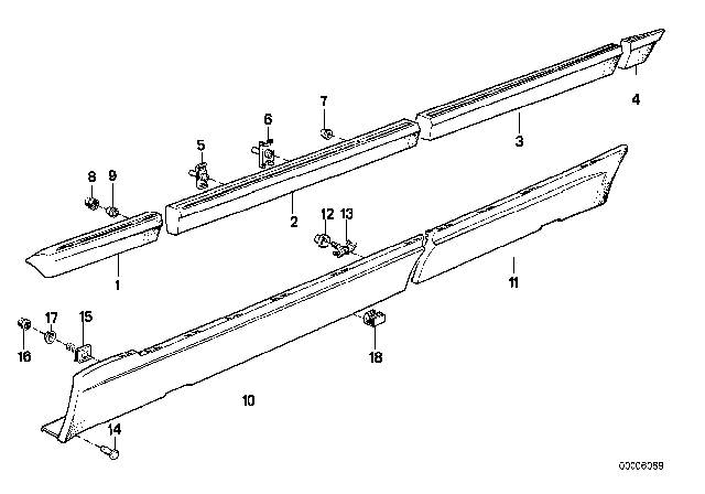 1994 BMW 740iL Bumper Guard Diagram