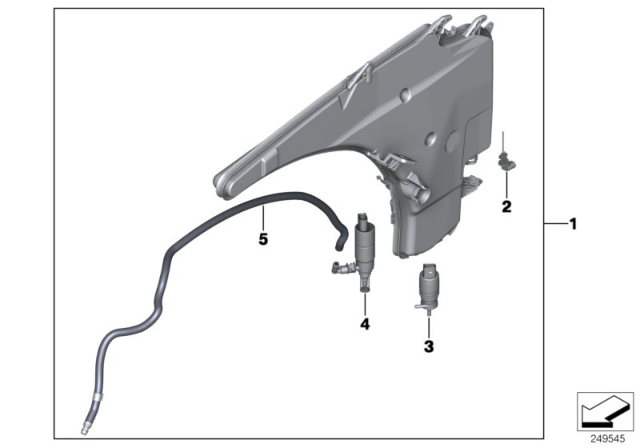 2011 BMW 1 Series M Windshield Cleaning Container Diagram for 61668051957