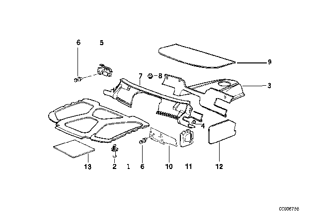 1995 BMW 318ti Sound Insulating Diagram 1