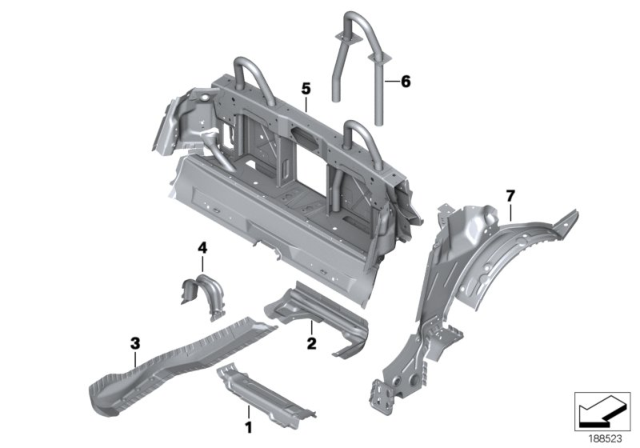 LEFT ROLLOVER BAR Diagram for 41127225057