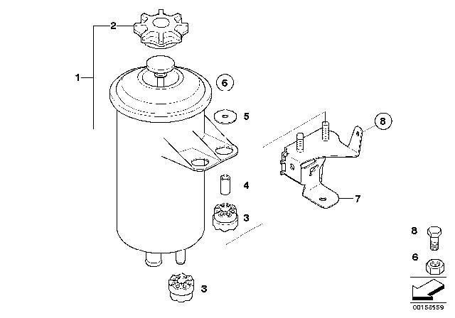 2007 BMW 530i Oil Reservoir / Components / Active Steering Diagram