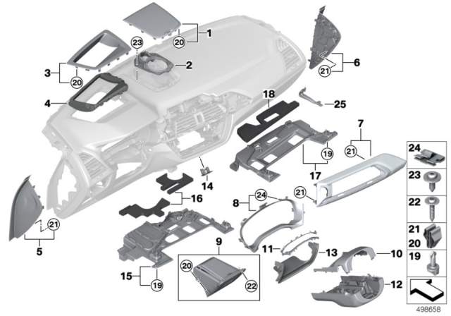 2020 BMW X4 DUMMY TRIM CENTER SPEAKER Diagram for 51456803994