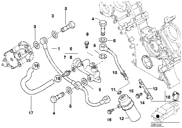 2000 BMW M5 VANOS Cylinder Head Mounting Parts Diagram 1