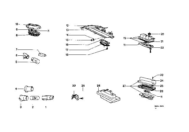 1969 BMW 2000 Various Lamps Diagram