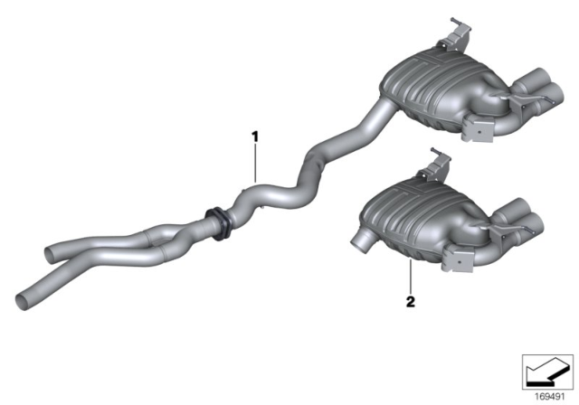 2011 BMW 128i BMW Performance Silencer System Diagram