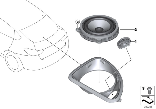 2016 BMW X4 Single Parts, Speaker Diagram
