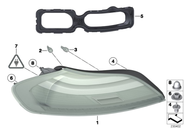 2012 BMW Z4 Tail Light, Left Diagram for 63217191777