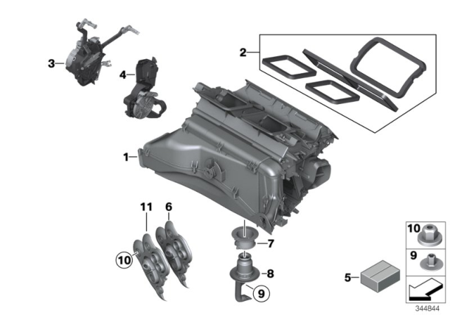 2016 BMW X4 Housing Parts - Air Conditioning Diagram