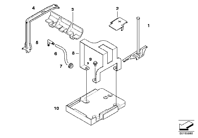 2006 BMW Z4 Battery Holder And Mounting Parts Diagram