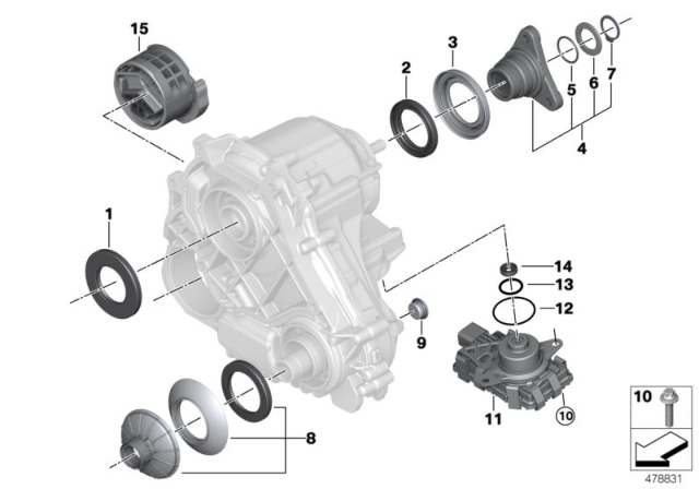 2019 BMW X5 Transfer Case Single Parts ATC Diagram