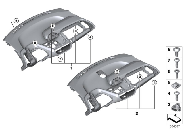 2015 BMW i3 Trim Panel Dashboard Diagram