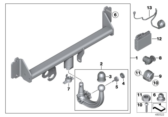 2013 BMW X3 Towing Hitch Diagram