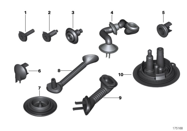 1999 BMW Z3 Various Cable Grommets Diagram