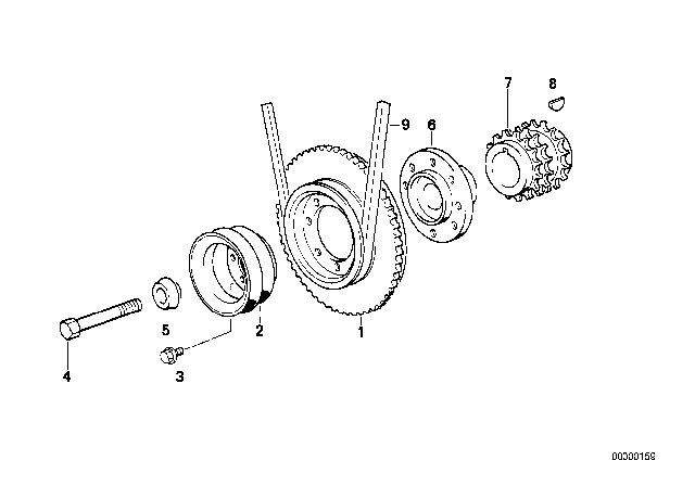 1993 BMW M5 Fan Belt Diagram for 11231315357