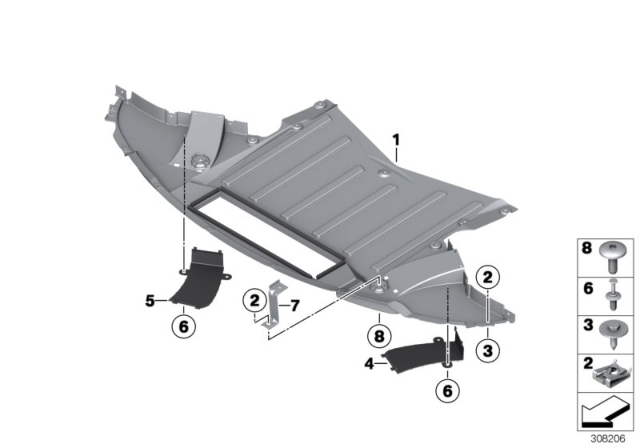 2013 BMW M5 Underbonnet Screen Diagram